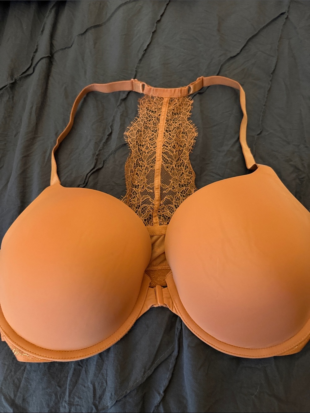 Victoria's Secret Lace-Back Molded T-Shirt Bra - Rust Orange